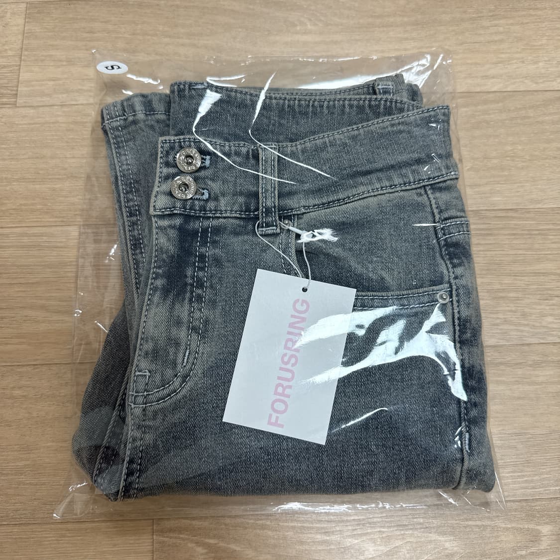 포어링 Ribbon stitch bootcut jeans (blue) S 상품이미지3