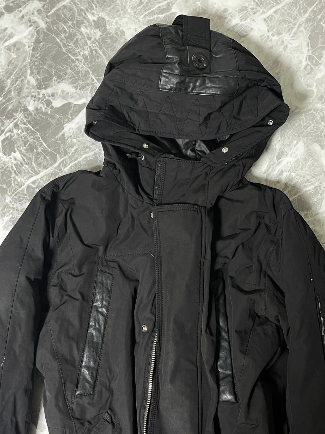 leather stitch hoody jacket 상품이미지3