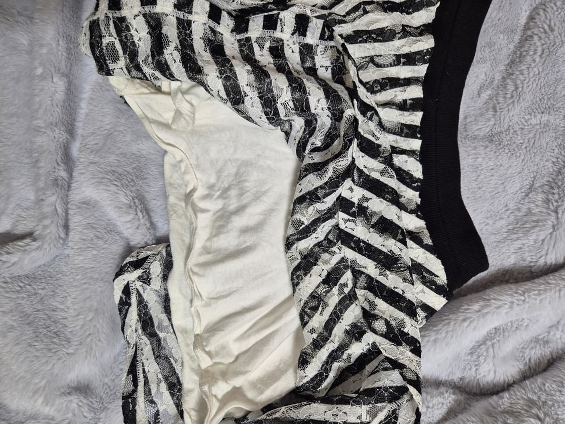 메조피아노 갸루 블랙스트라이프 큐롯 팬츠 상품이미지2