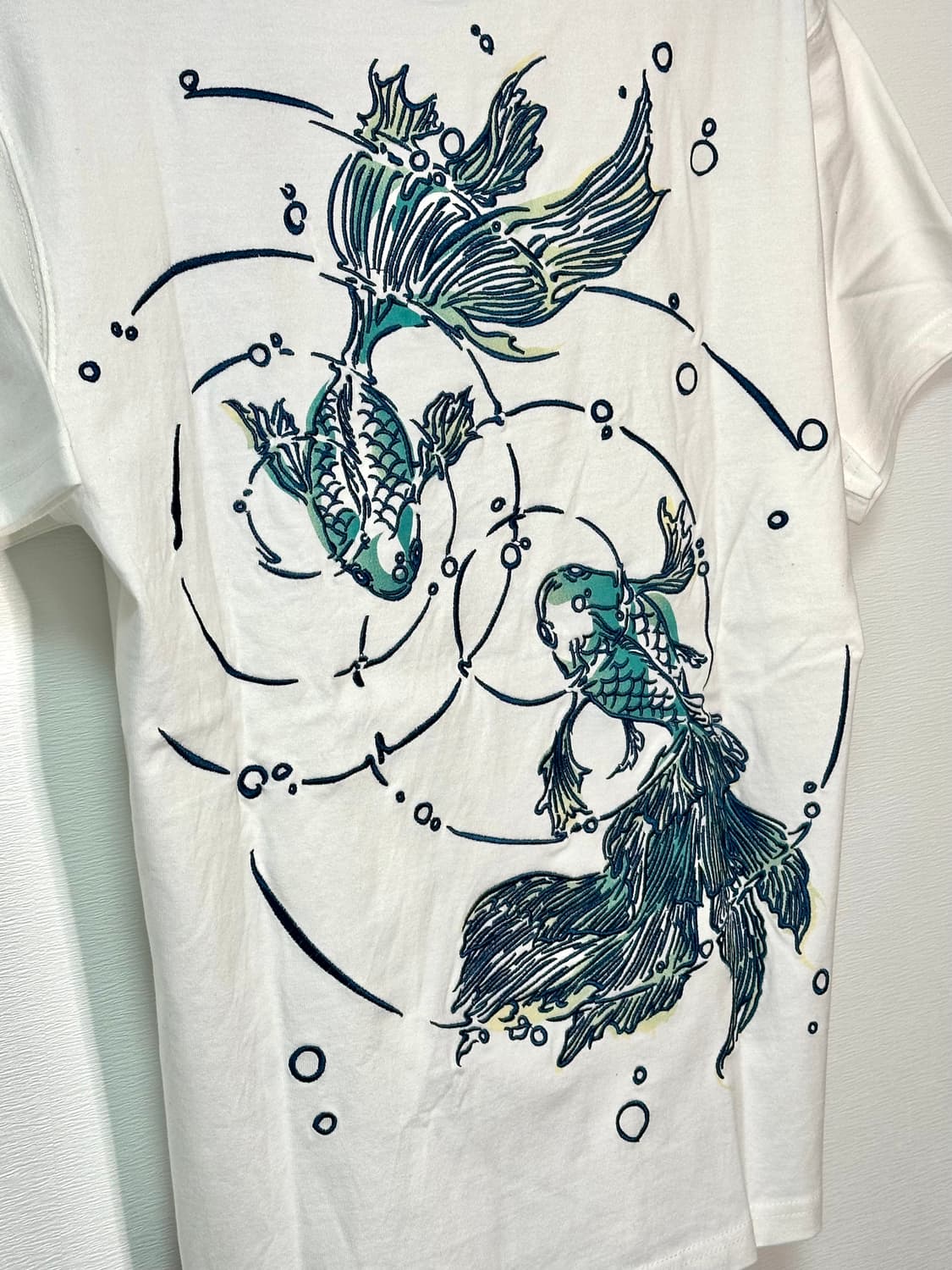 카라쿠리 타마시/ 청 금붕어 반팔 티셔츠 (새상품) 상품이미지3