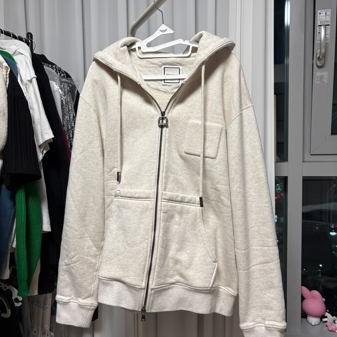 우영미 백로고 후드집업 48사이즈 상품이미지2