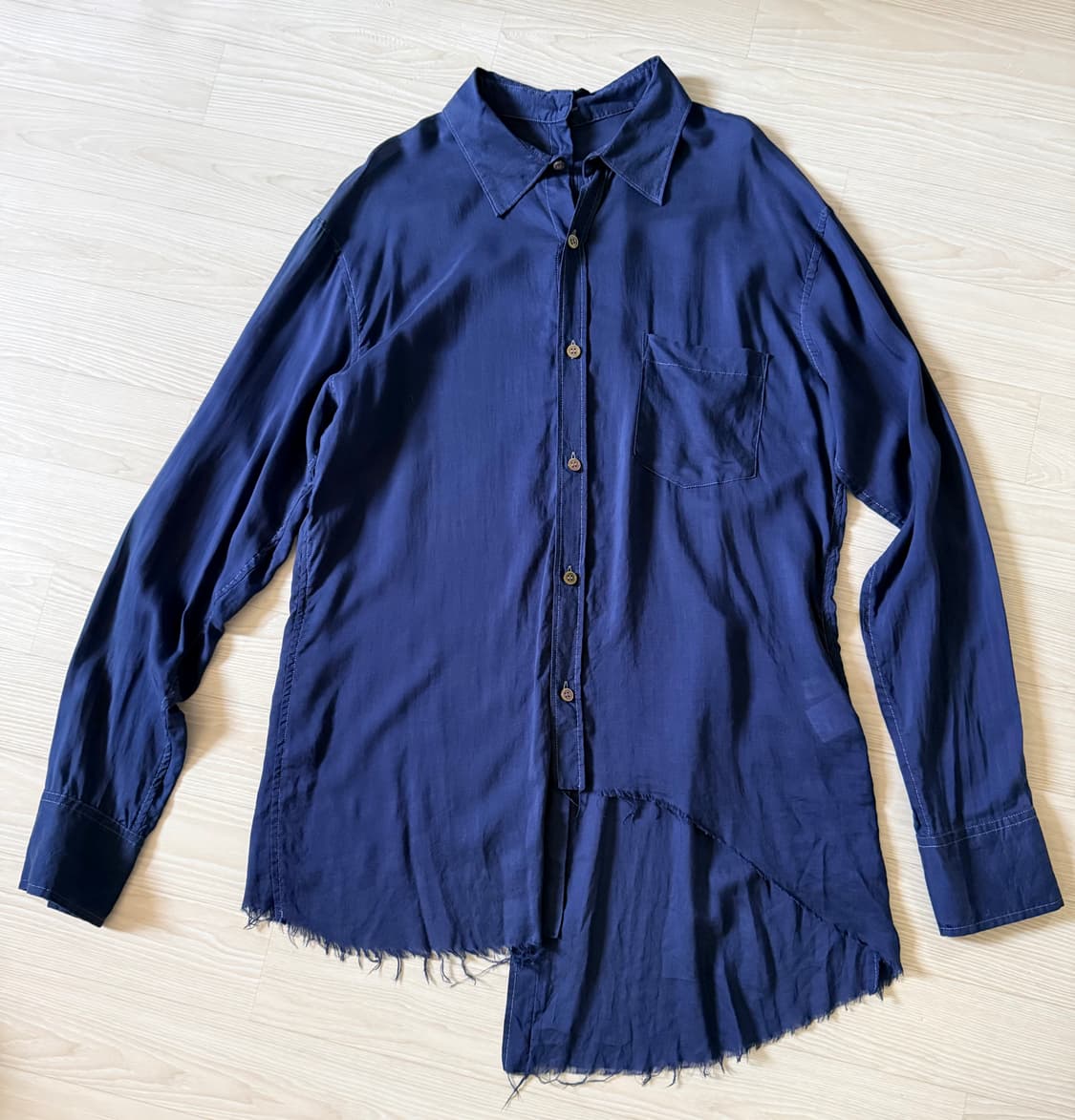 설밤 비대칭 셔츠 상품이미지4