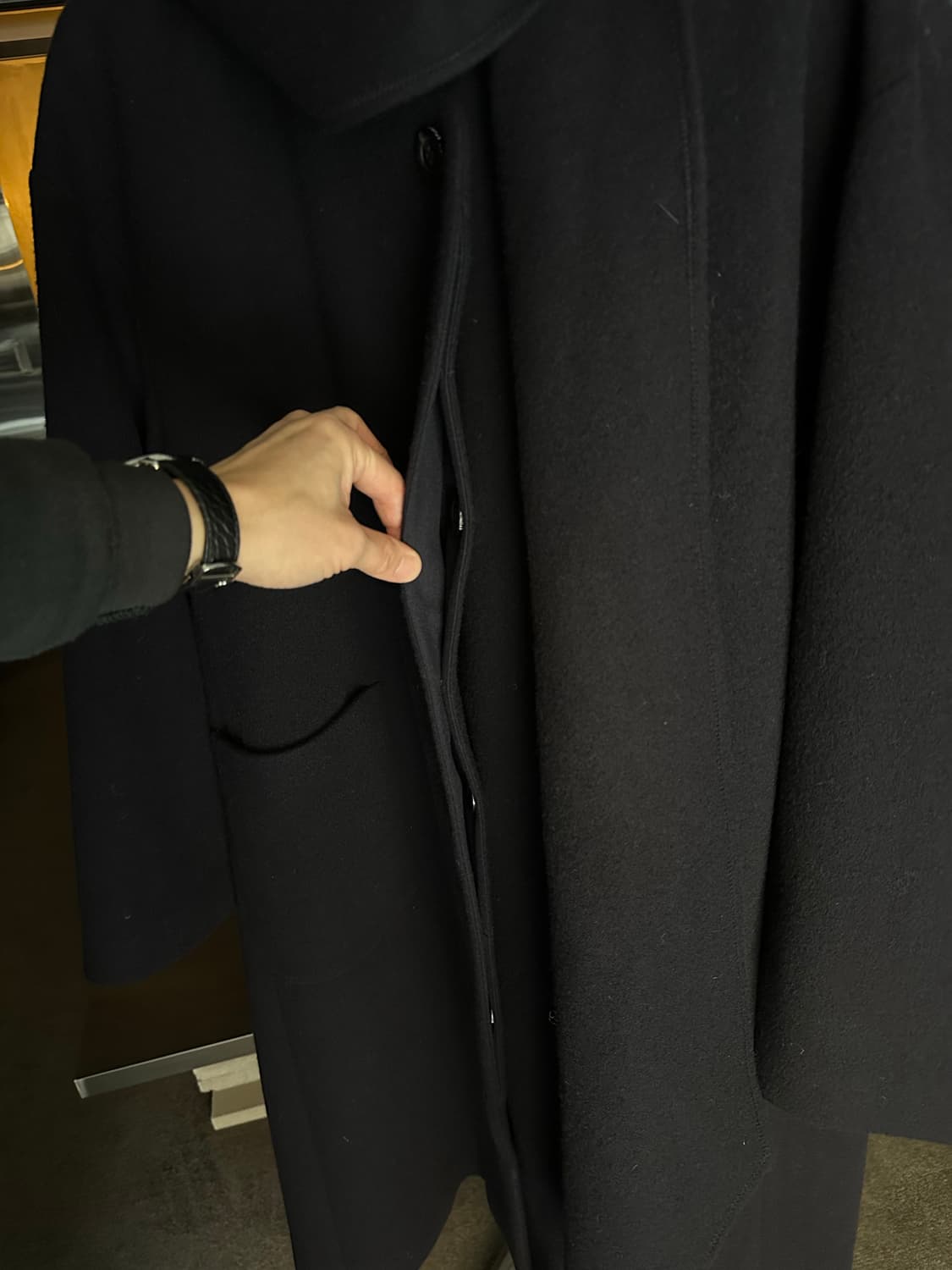 스튜디오 톰보이 울 혼방 코트 블랙 F[오버사이즈] 상품이미지3