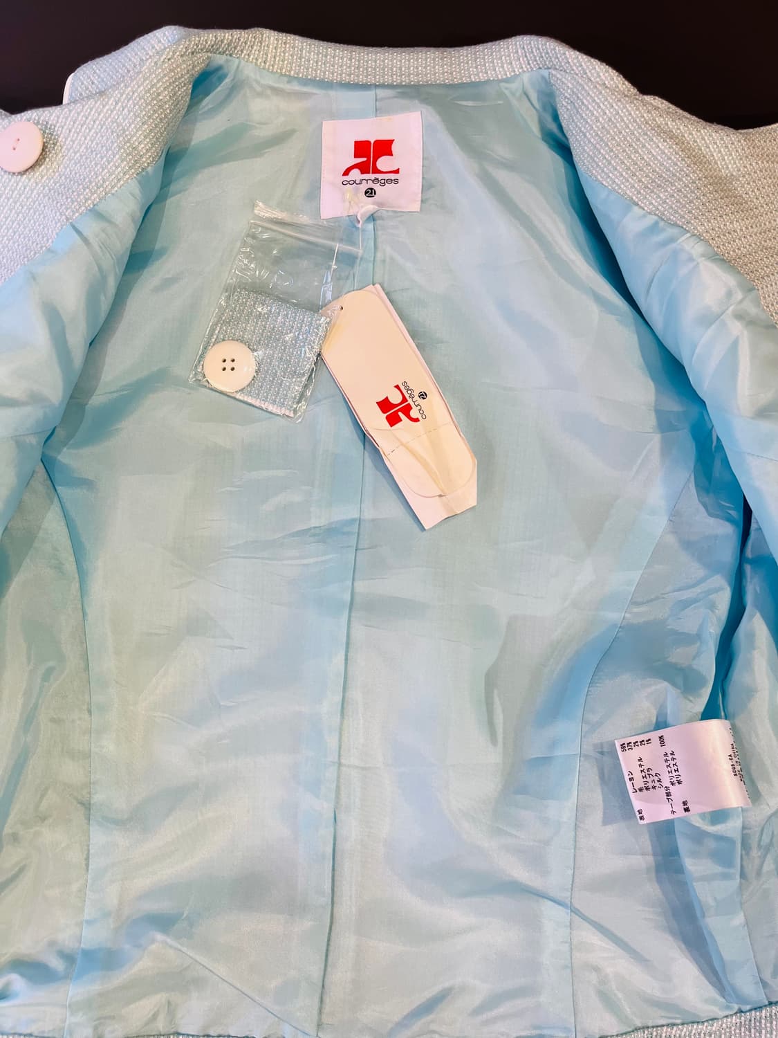 꾸레쥬 90년대 트위드 크롭 자켓 (데드스탁) 상품이미지7