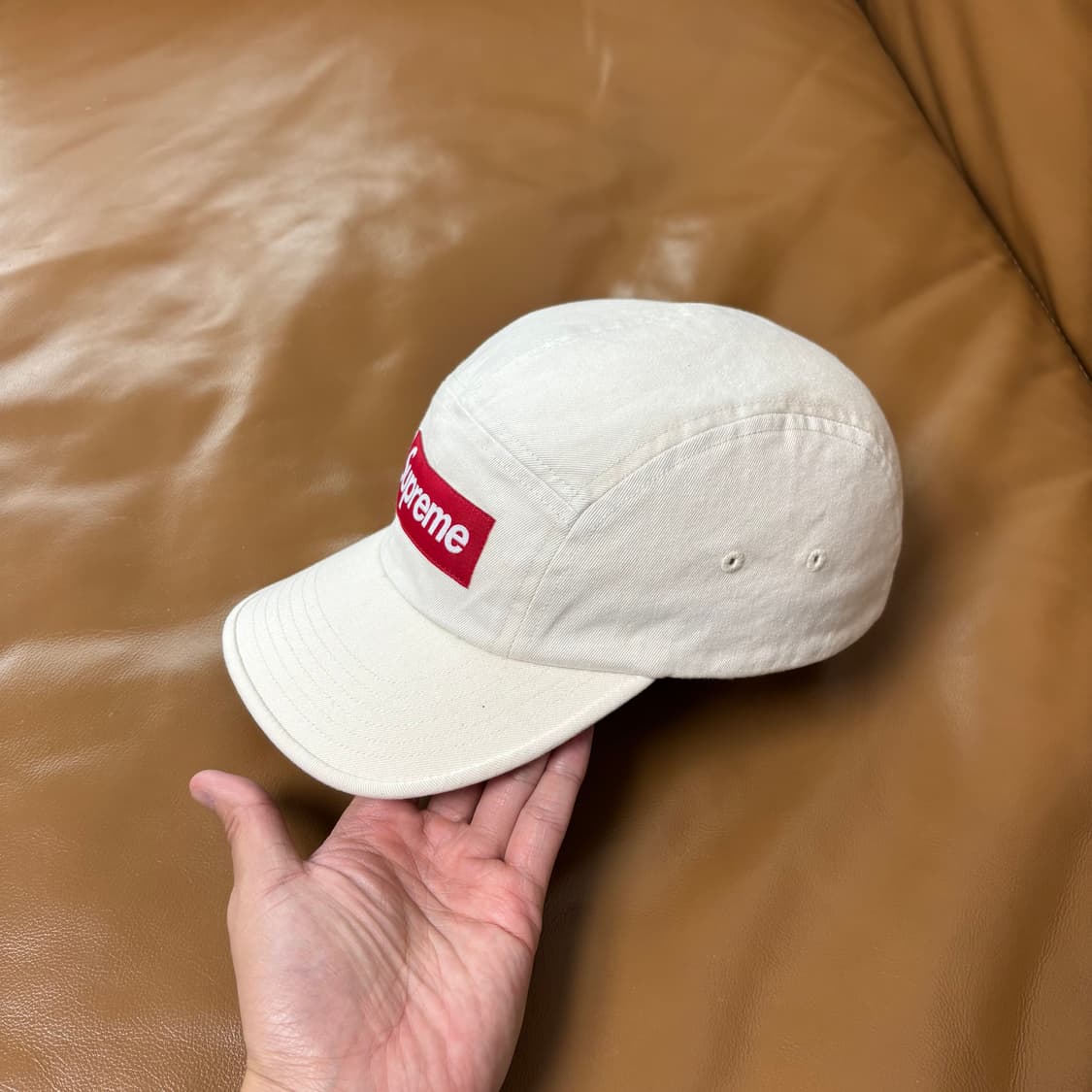 Supreme 슈프림 22ss 워시드 치노 스톤 캠프캡 모자 Stone 상품이미지5