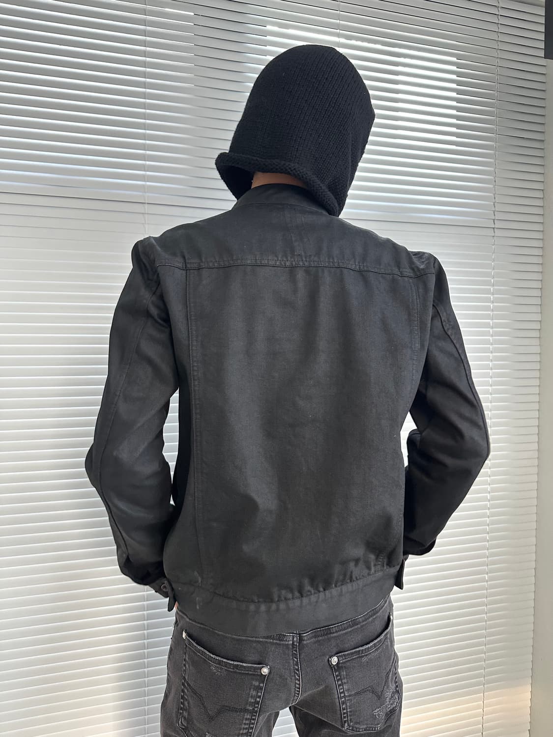 릭오웬스 슬레이브 왁스코팅 하이넥 자켓 상품이미지4