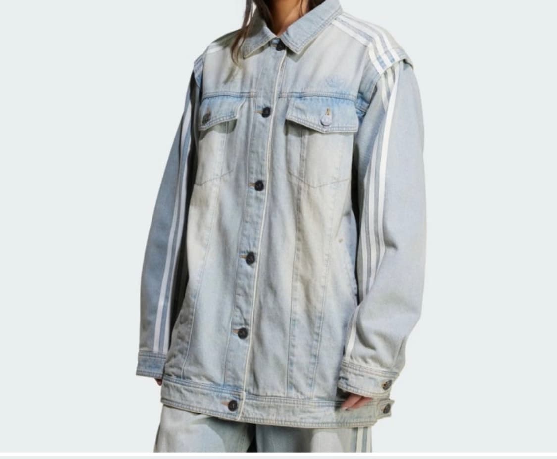 아디다스  투인원 데님 셔츠 자켓 블루 m사이즈 /us 상품이미지1