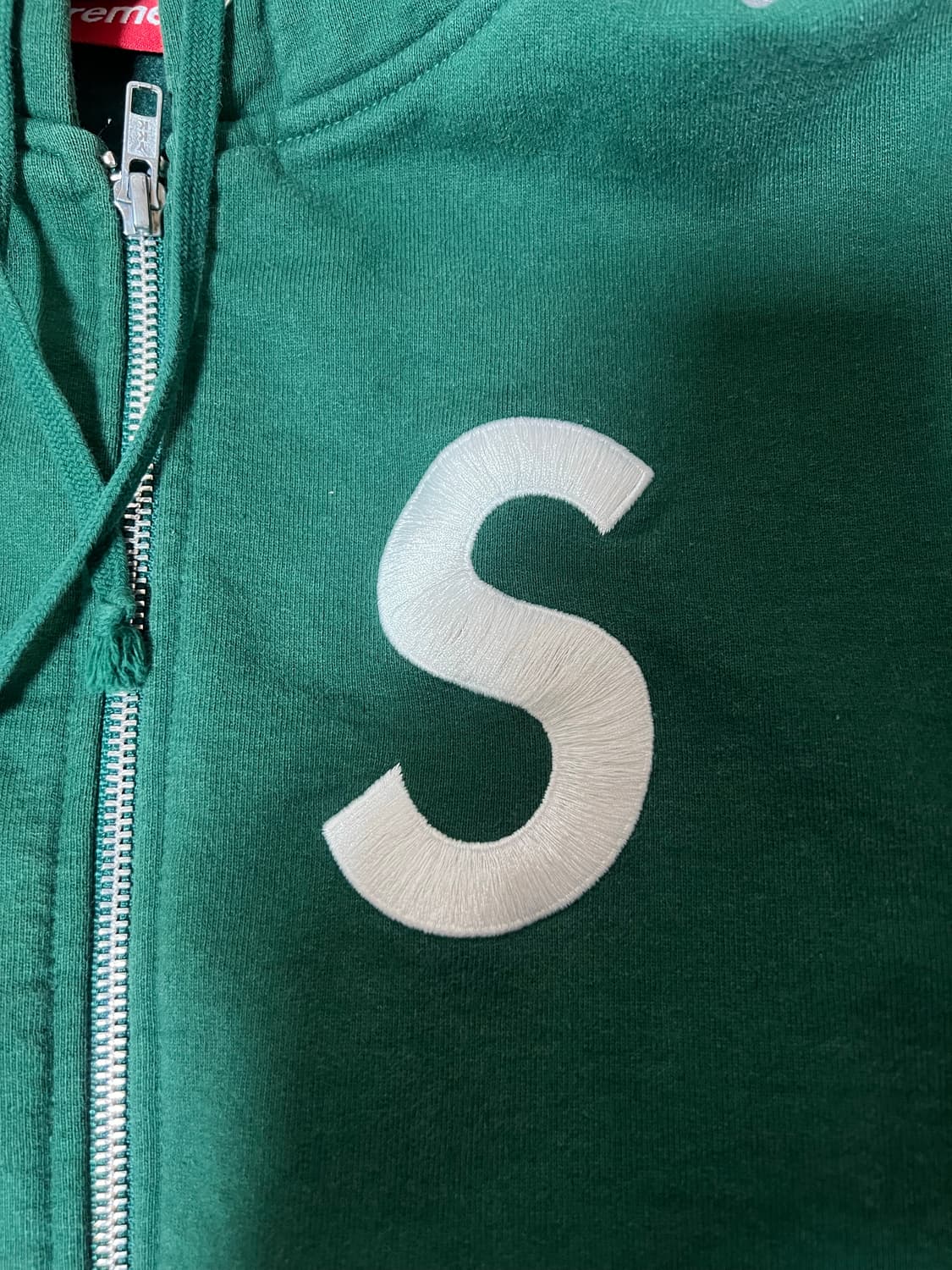 슈프림 S로고 후드집업 그린 스몰 상품이미지2