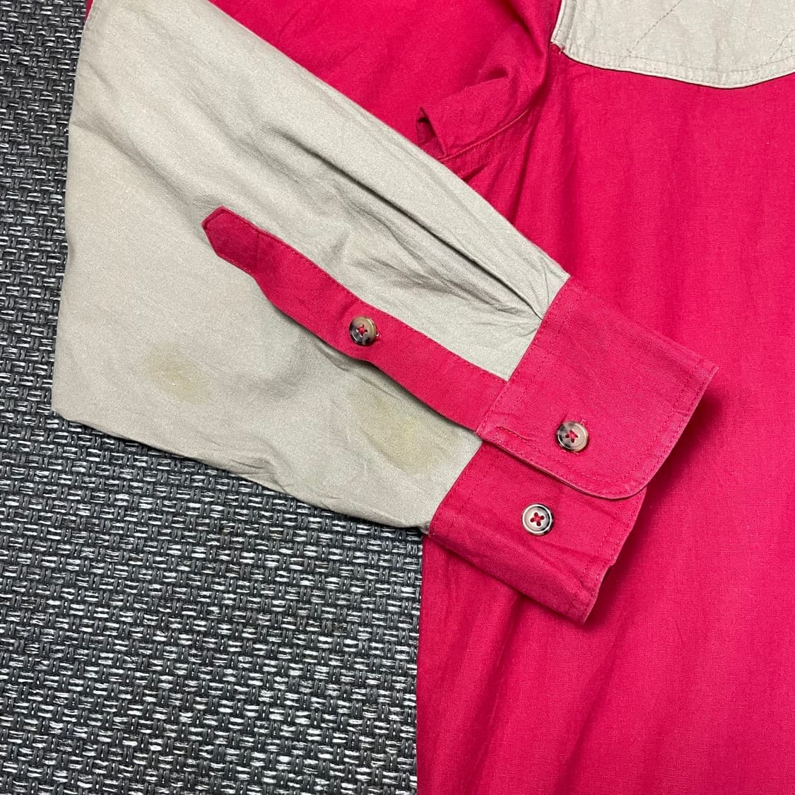 빈티지 빅사이즈 오버핏 레드 원포켓 코튼 헌팅 긴팔 셔츠 2XL 상품이미지5