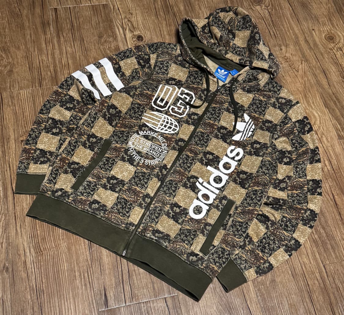 [2XL] 아디다스 카모 크랙 후드티집업 상품이미지1