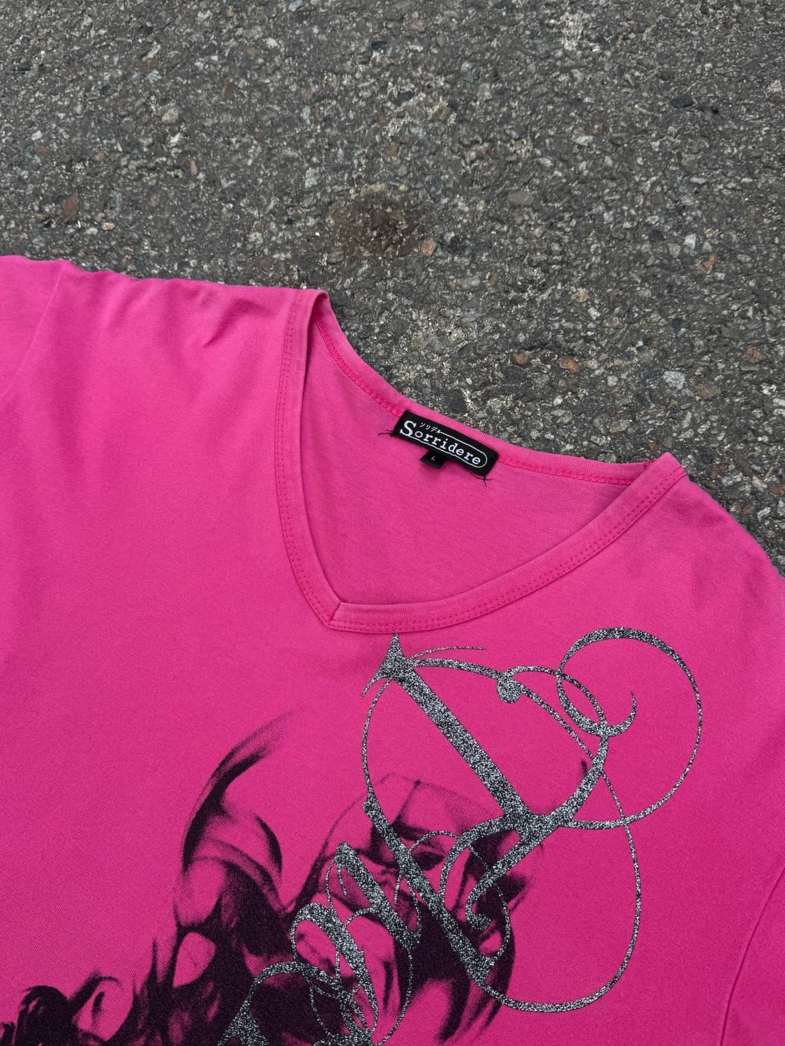 00’s Glitter Graphic V-Neck T-Shirt  상품이미지2