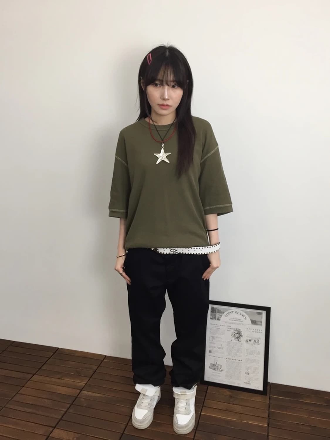 GU Waffle Big Tee Olive 상품이미지1