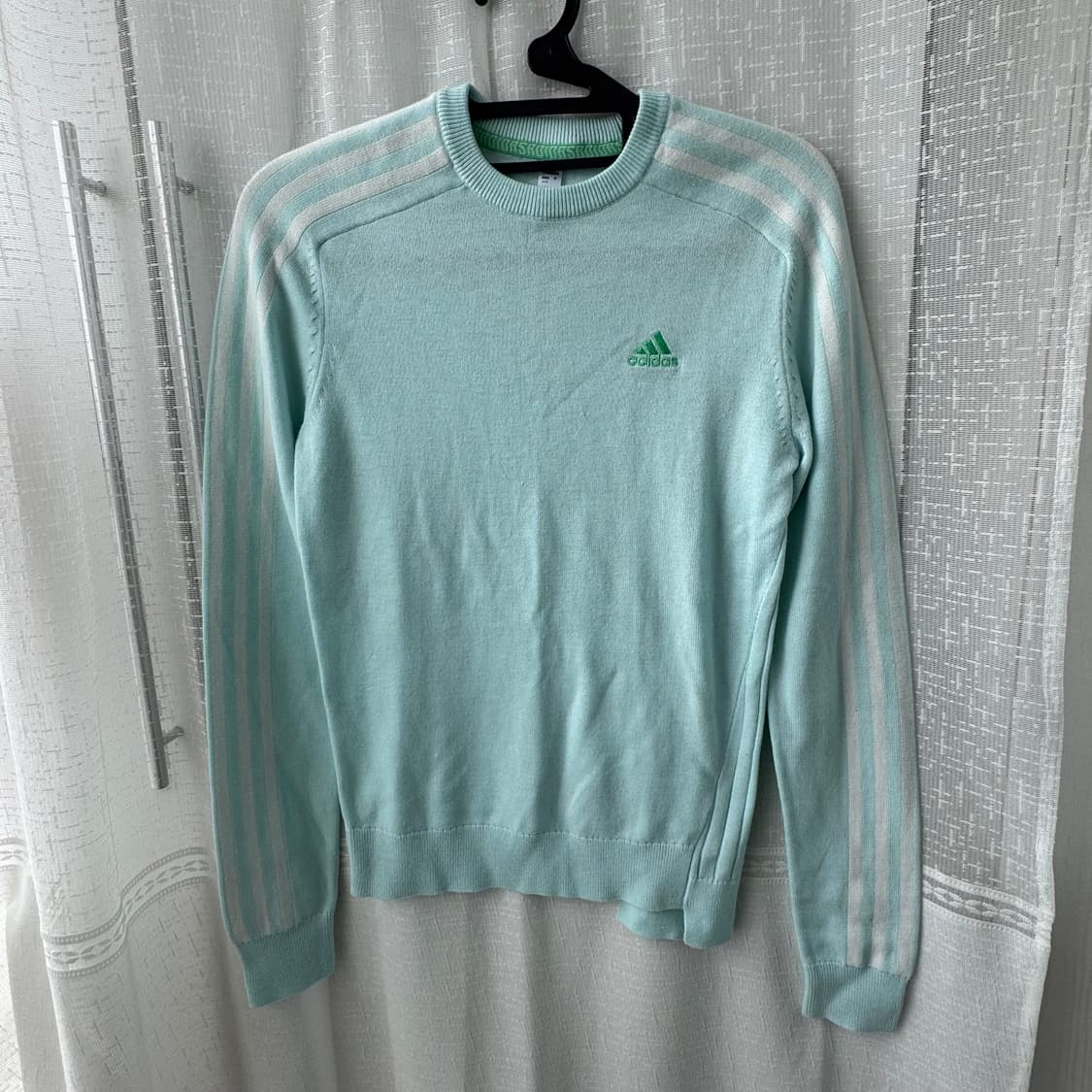 아디다스 민트 삼선 니트 티셔츠 XS 상품이미지3
