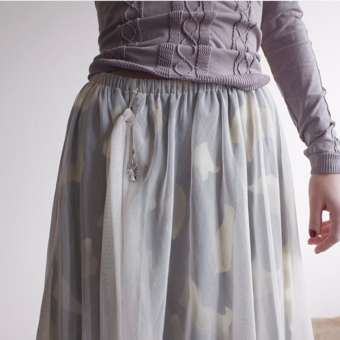 레이어드 화이트 튤 스커트 상품이미지2