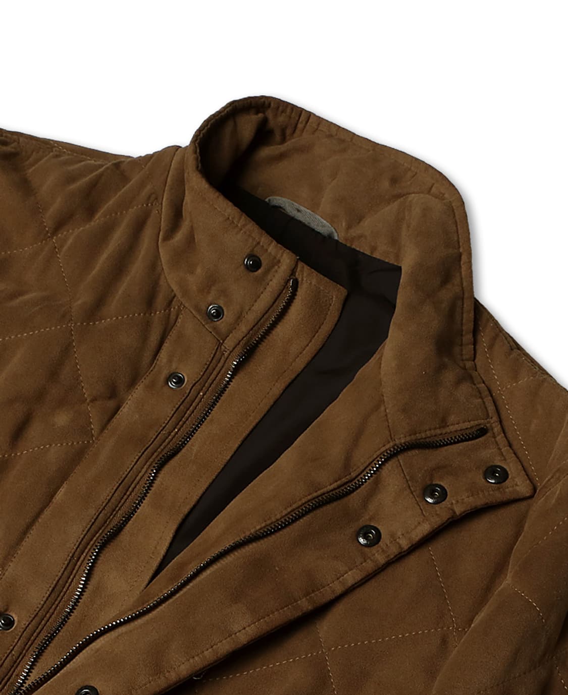 꼬르넬리아니 [Corneliani] 카멜 스웨이드 퀼팅 하프 코트 자켓 상품이미지3