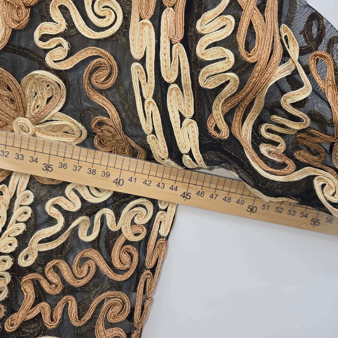 시스루 자수 패턴 블랙 메쉬 브라우스 상품이미지4