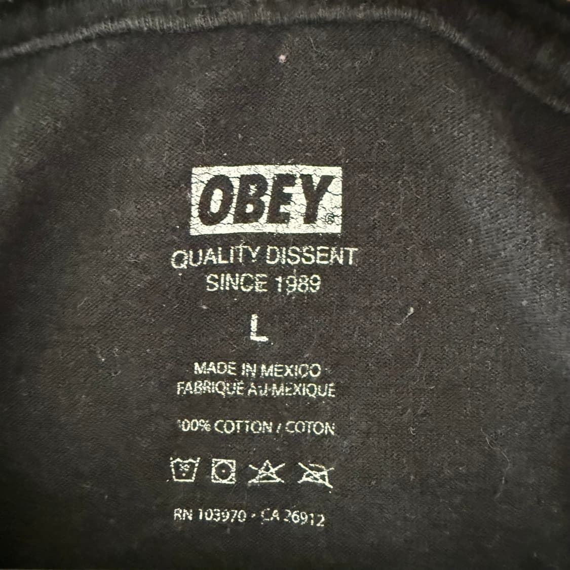 [L] 오베이 블랙 반팔 티셔츠 상품이미지6