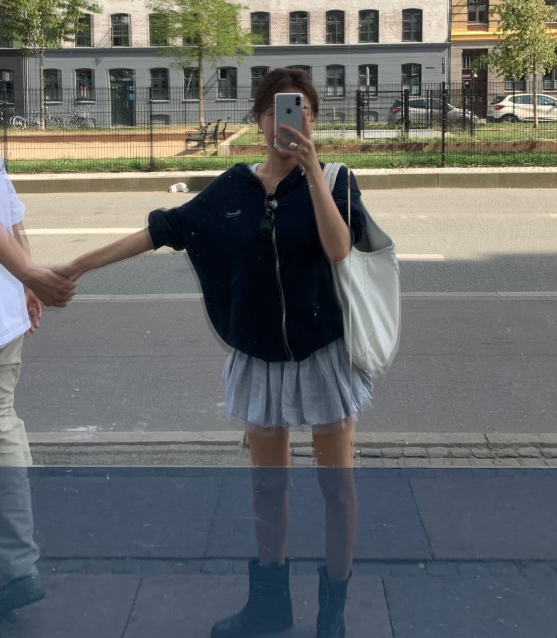 타낫 후드집업 네이비 택달린새상품 로고 포에토 리본빛 수린 온드민 상품이미지6