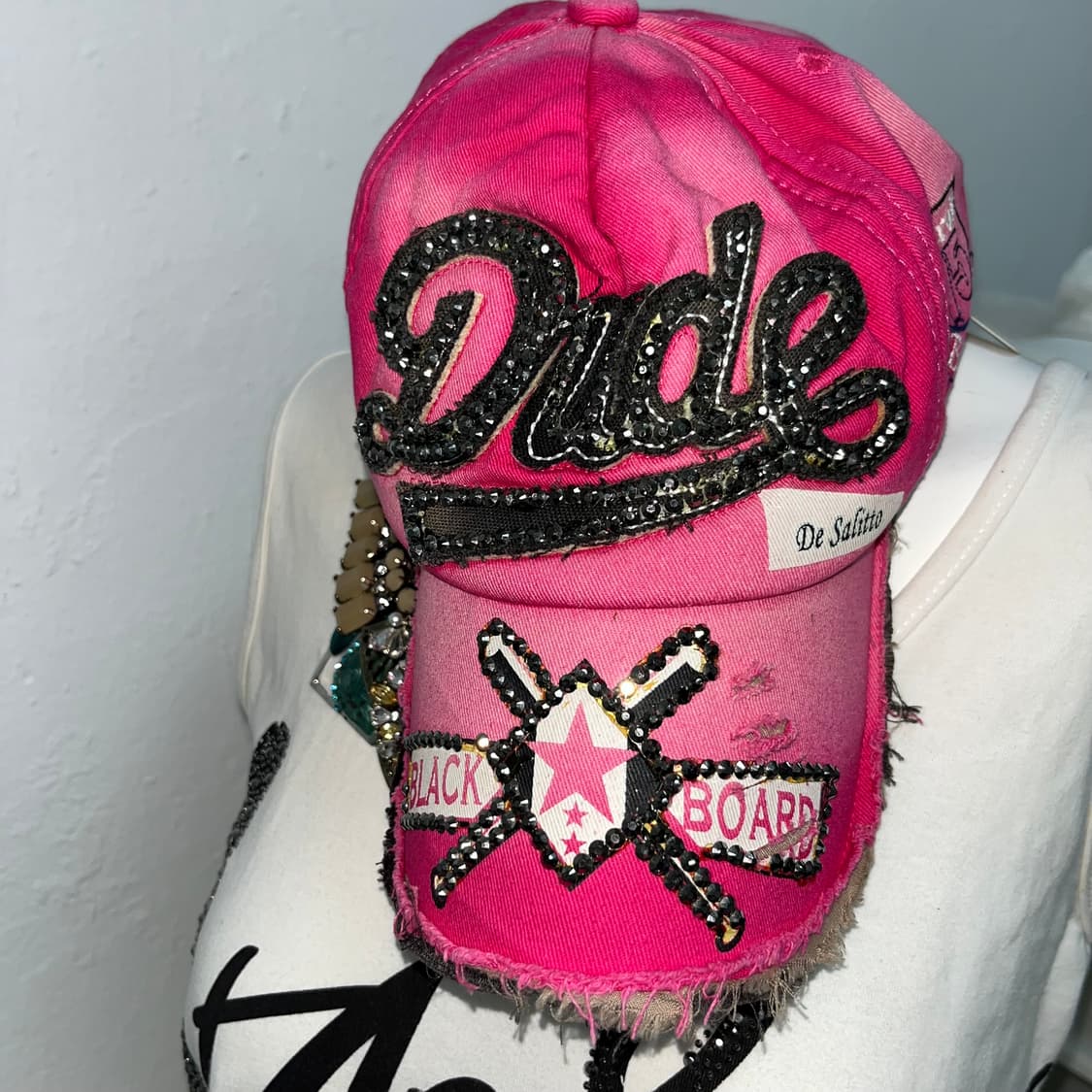 00‘s 핫핑크 글리터 패치 볼캡 상품이미지2