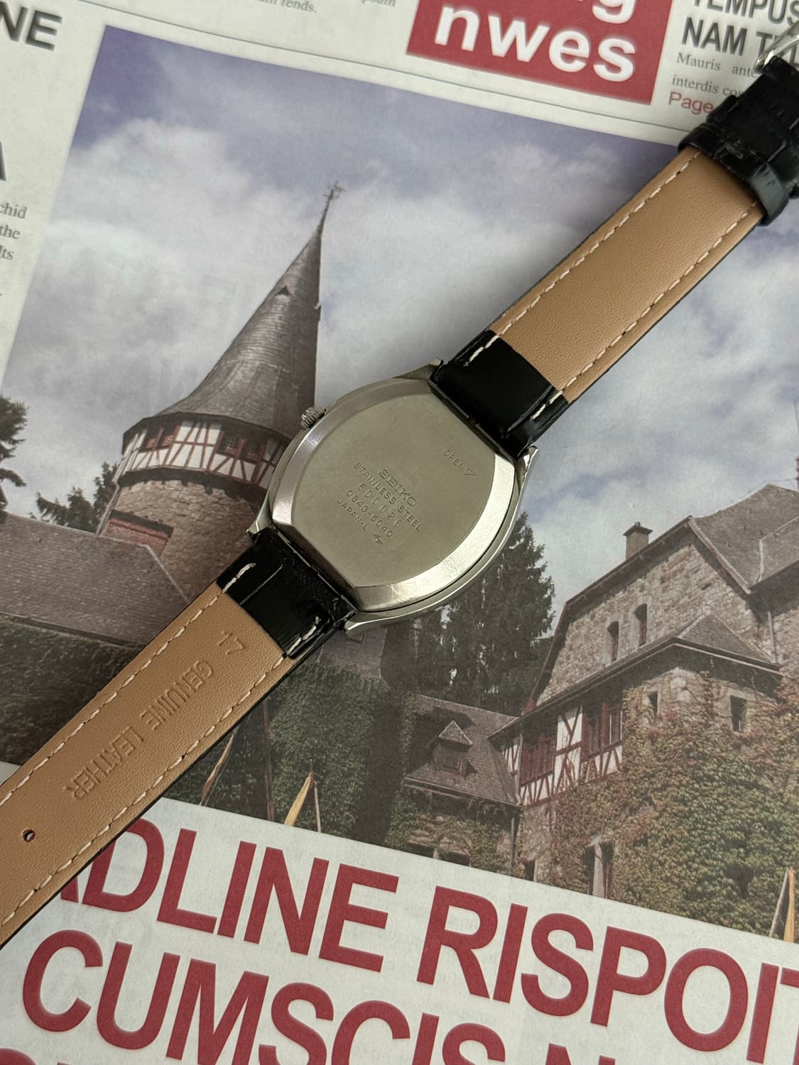 세이코 Seiko 쿼츠 스퀘어 린넨 다이얼 상품이미지3