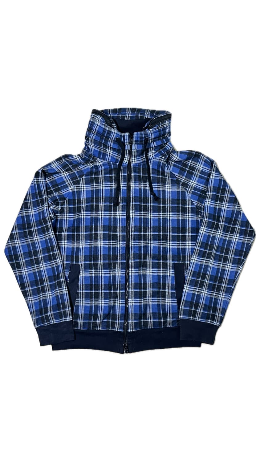 Plus one Clothing 블루 체크 하이넥 집업 상품이미지7