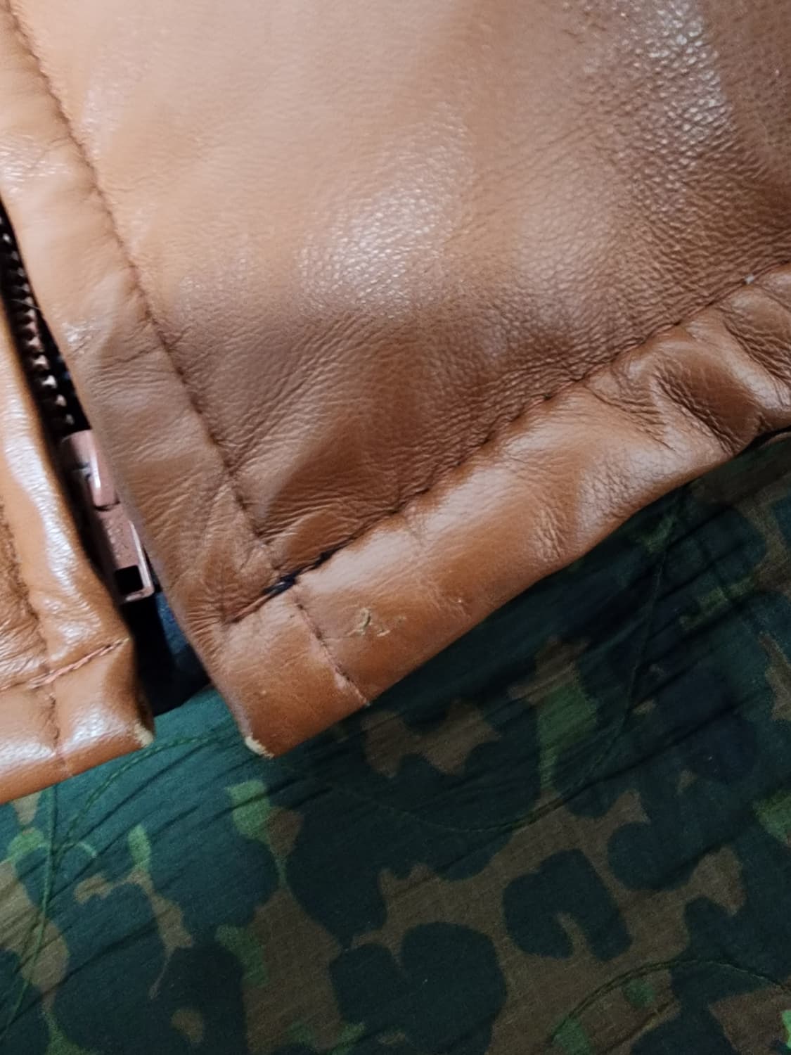 빈티지 Schott N.Y.C. 브라운 레더 다운 패딩 상품이미지2