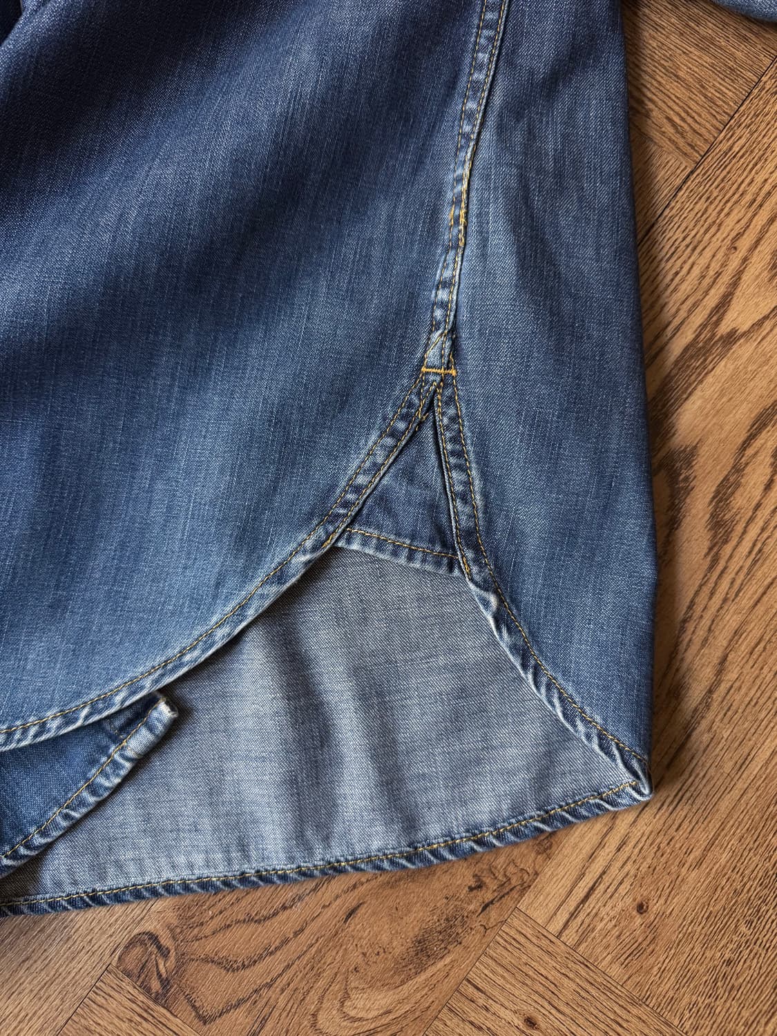 [M]90's 리바이스 빈티지 워싱 버튼다운 데님 웨스턴 셔츠 상품이미지5