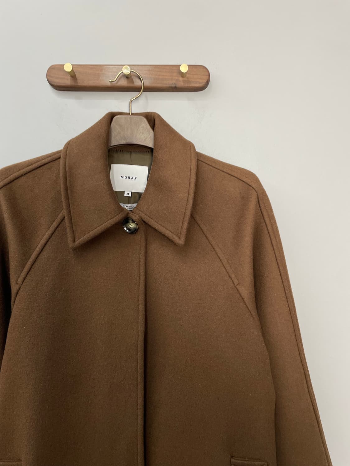 모한 울 버튼 카멜 롱 코트 H1678 상품이미지3