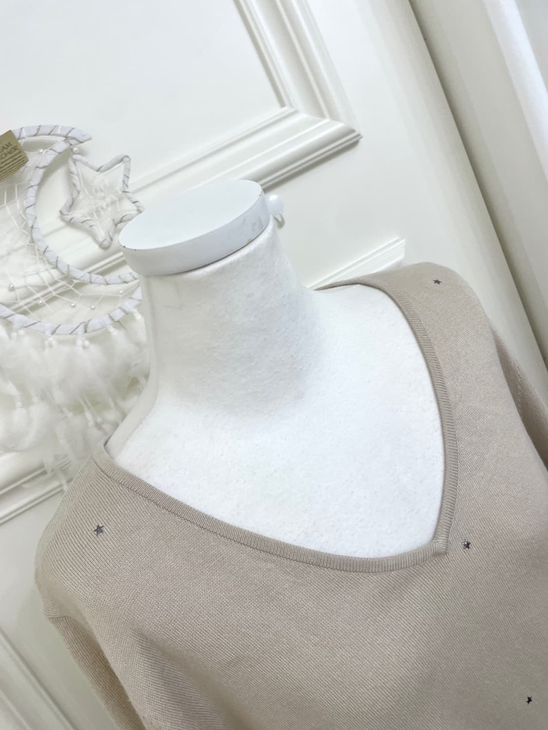 beige star point waist shirring knit opc 상품이미지8