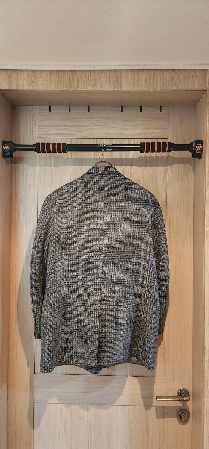 그레이 체크 모직자켓 XL 상품이미지2