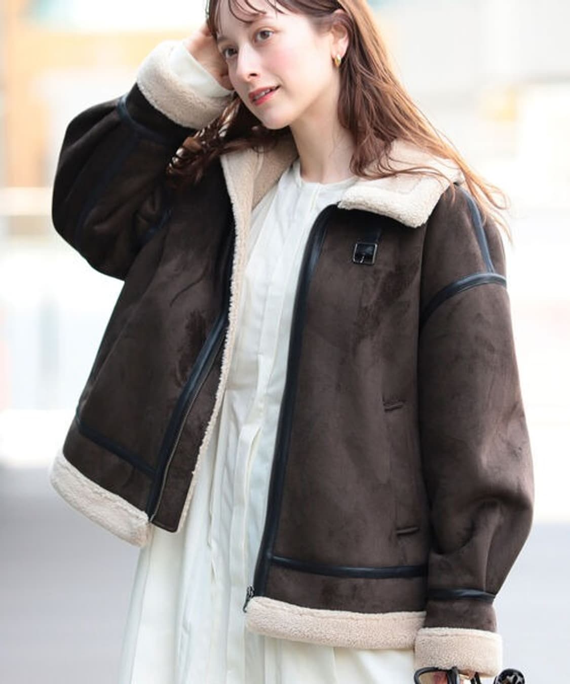 Ray BEAMS Fake Mouton Bomber Blouson 상품이미지4