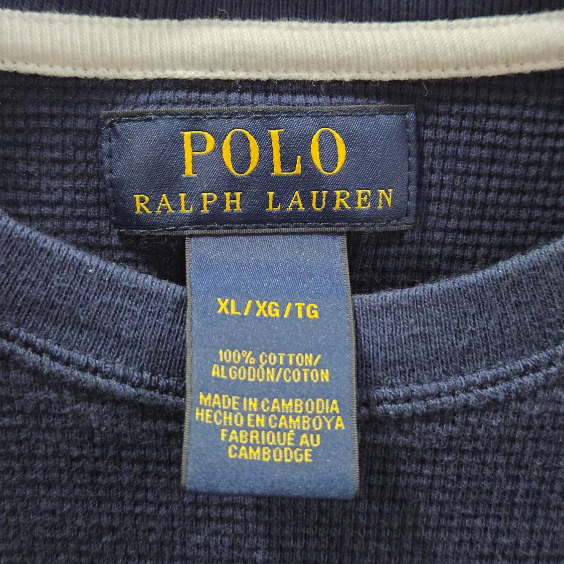 폴로랄프로렌 와플 반팔티 네이비 XL 상품이미지3