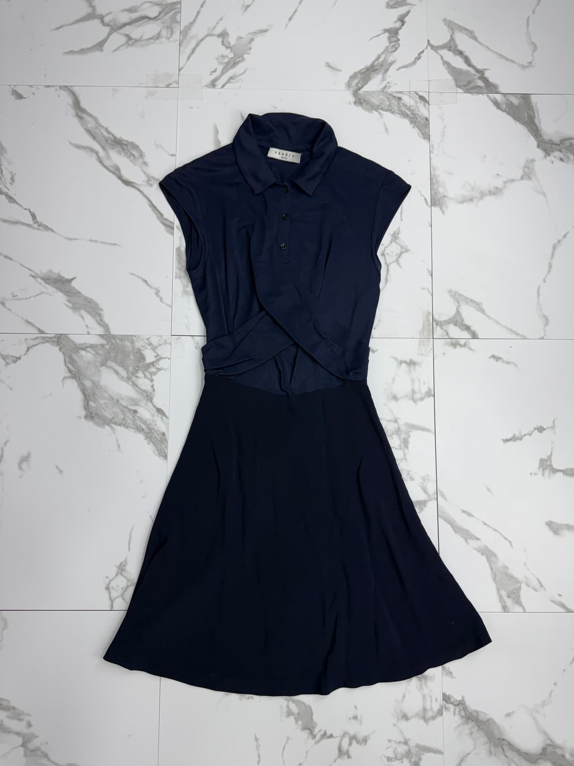 산드로 네이비 민소매 원피스 상품이미지1