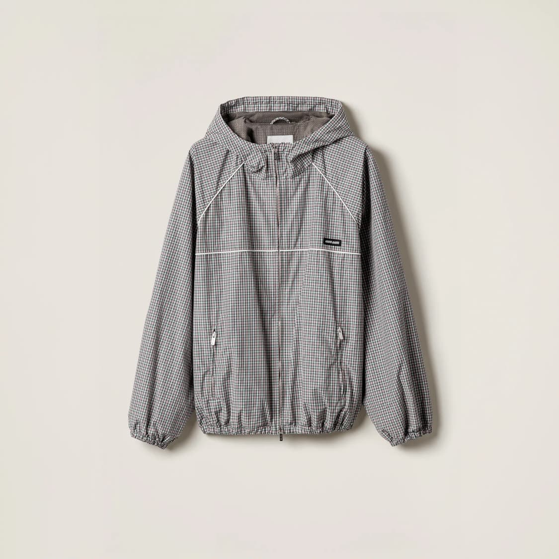 (새제품) 미우미우 miu miu 체크 테크니컬 패브릭 봄버 재킷 48 상품이미지1