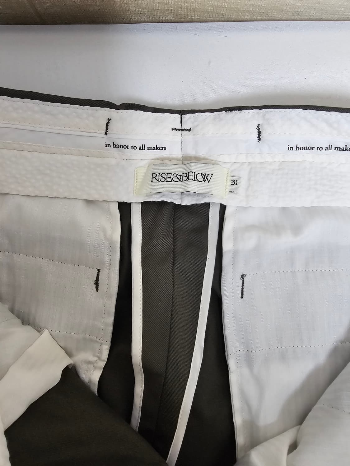 라이즈앤빌로우 26SS 수피마 265치노 올리브색/택포함 새상품 상품이미지7