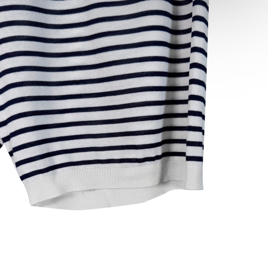 [52] 프라다 남성 실크 삼각로고 스트라이프 버뮤다 쇼츠 반바지 블루 상품이미지5