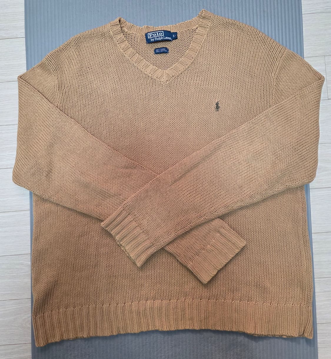 폴로 랄프로렌 니트 스웨터 브이넥 베이지 xl 105,110 판매 상품이미지3