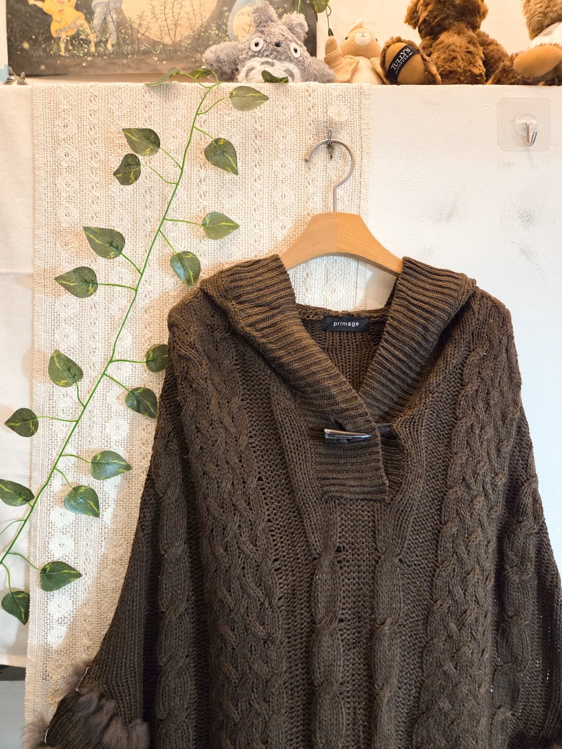 초코브라운 케이프 니트 상품이미지2