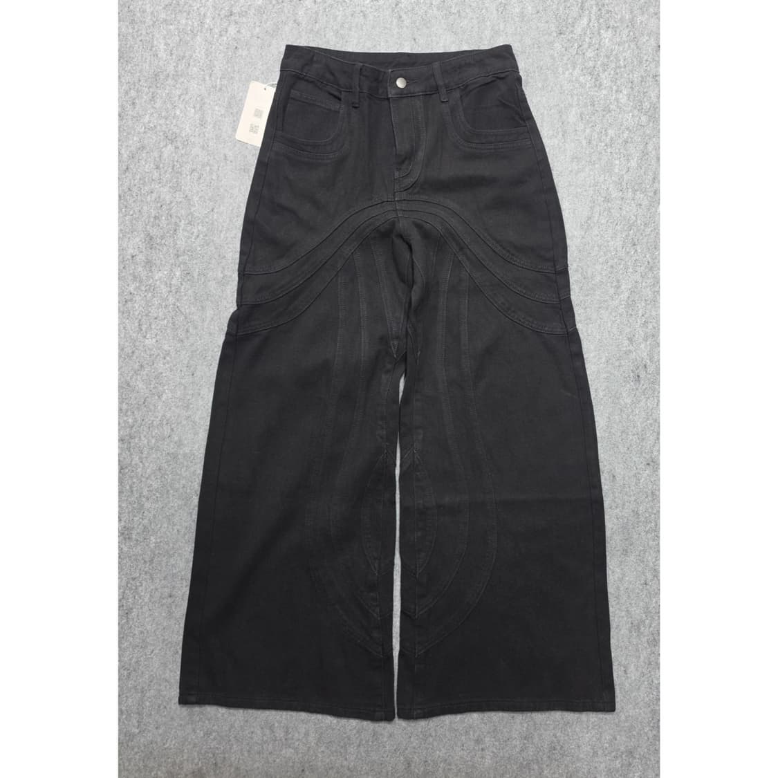뮤세라 웨이브 패턴 와이드 데님 팬츠 바지 28 상품이미지1