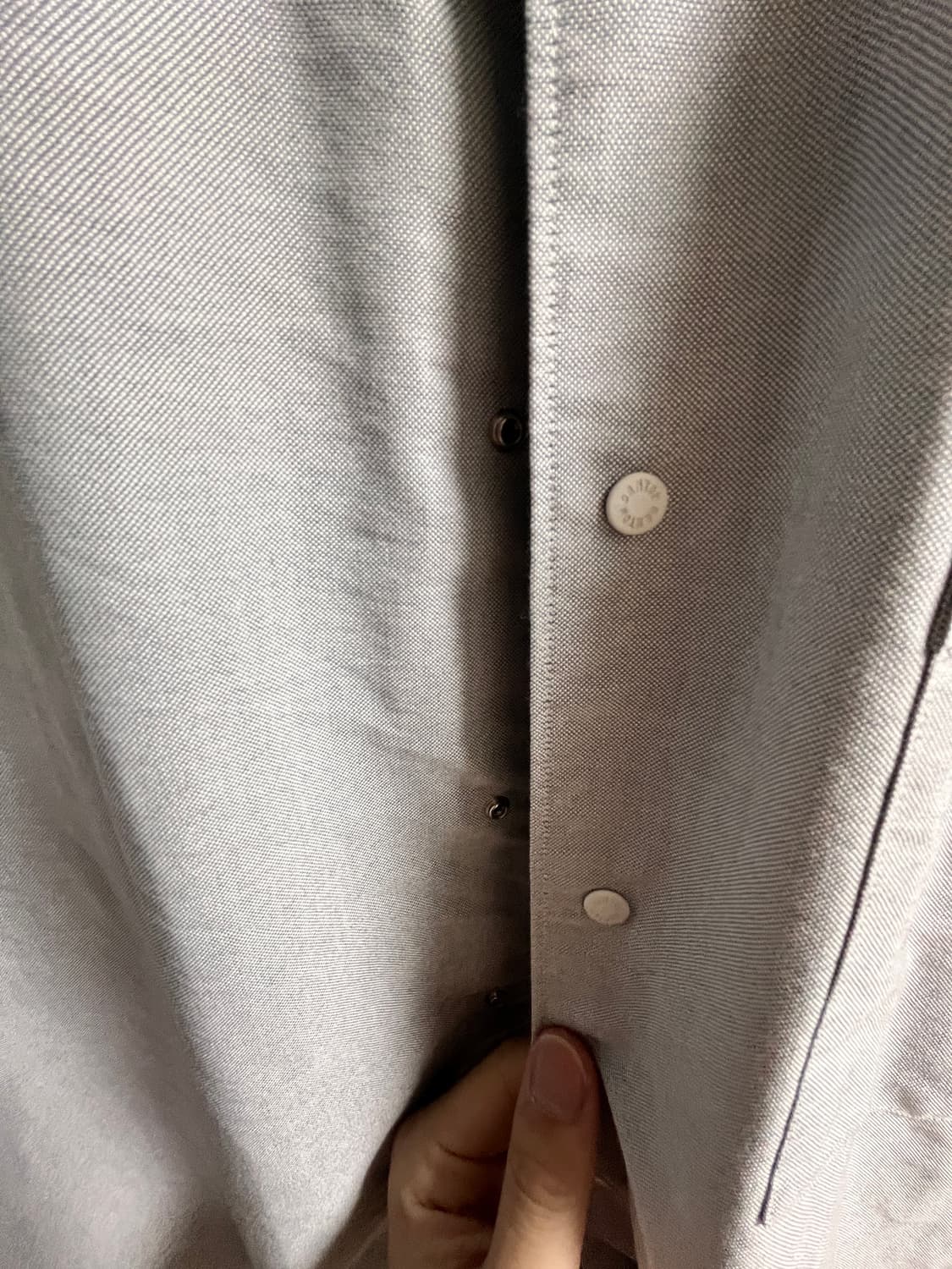 단톤 도트 버튼 B.D 셔츠 그레이 42사이즈 상품이미지4