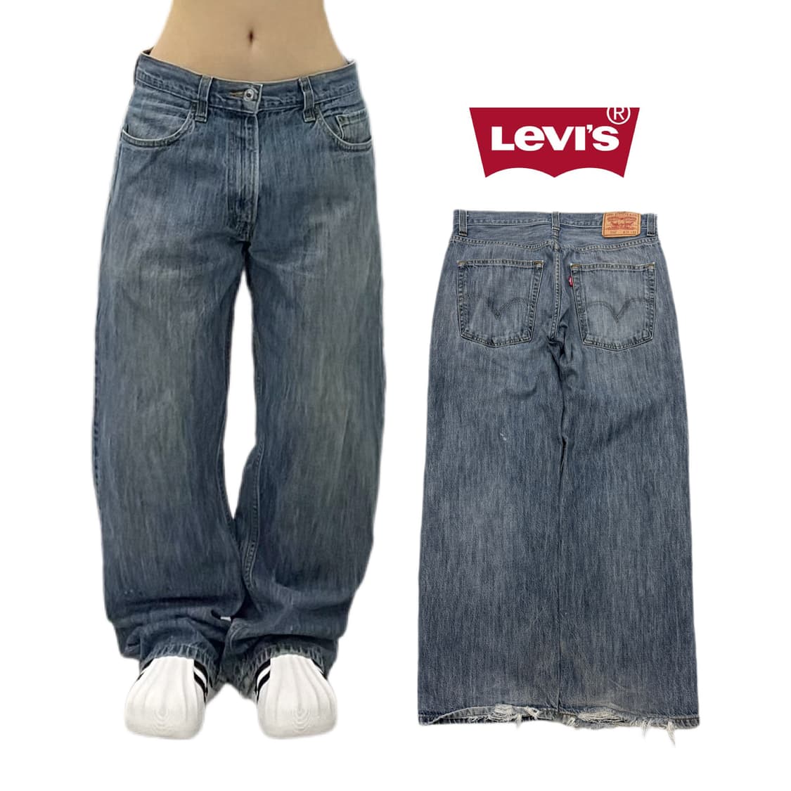 리바이스 569 새깅 워싱 와이드 스케이터 데님팬츠 상품이미지1