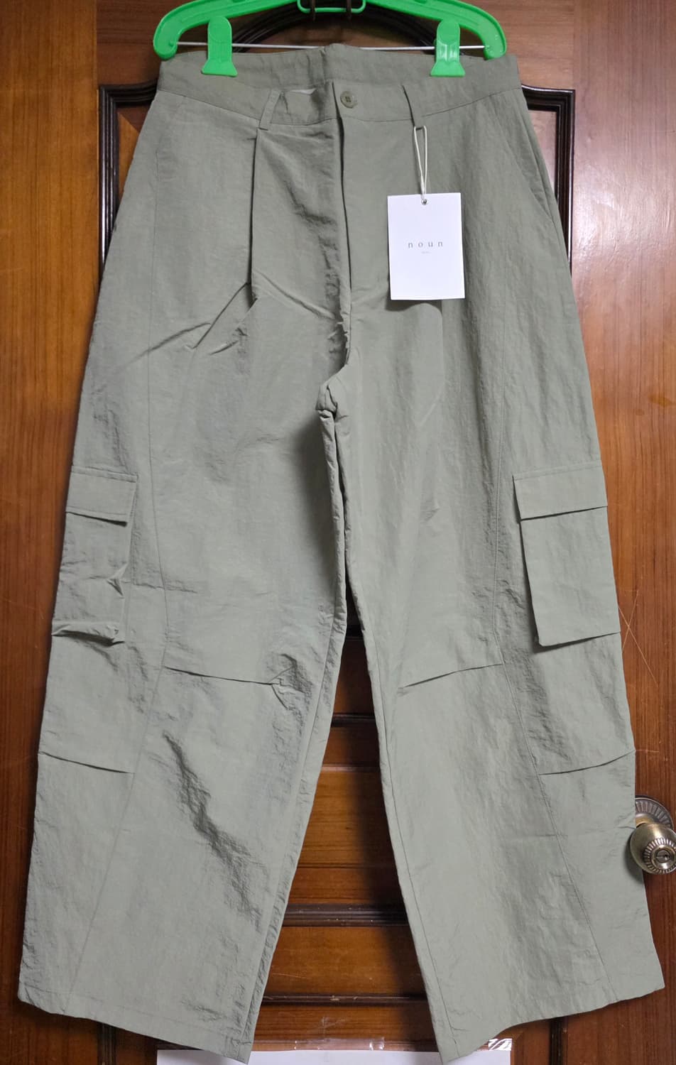 노운 카고 바지 XL 32~34 오버핏 나일론 팬츠 카키 올리브 그린  상품이미지4
