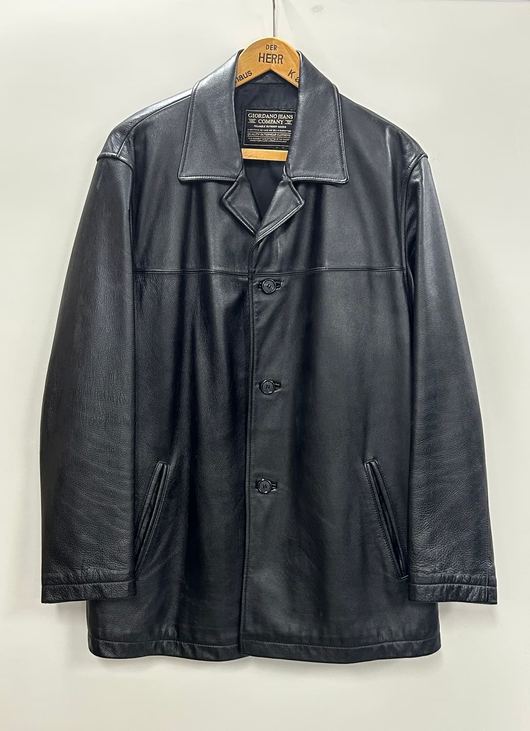 90s 지오다노 진스 레더 카 코트 상품이미지1