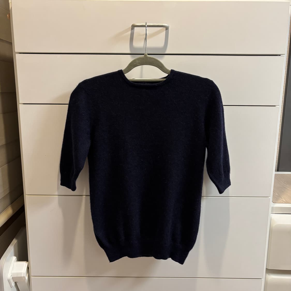 네이비 7부 캐시미어 100% 반팔 니트 상품이미지1