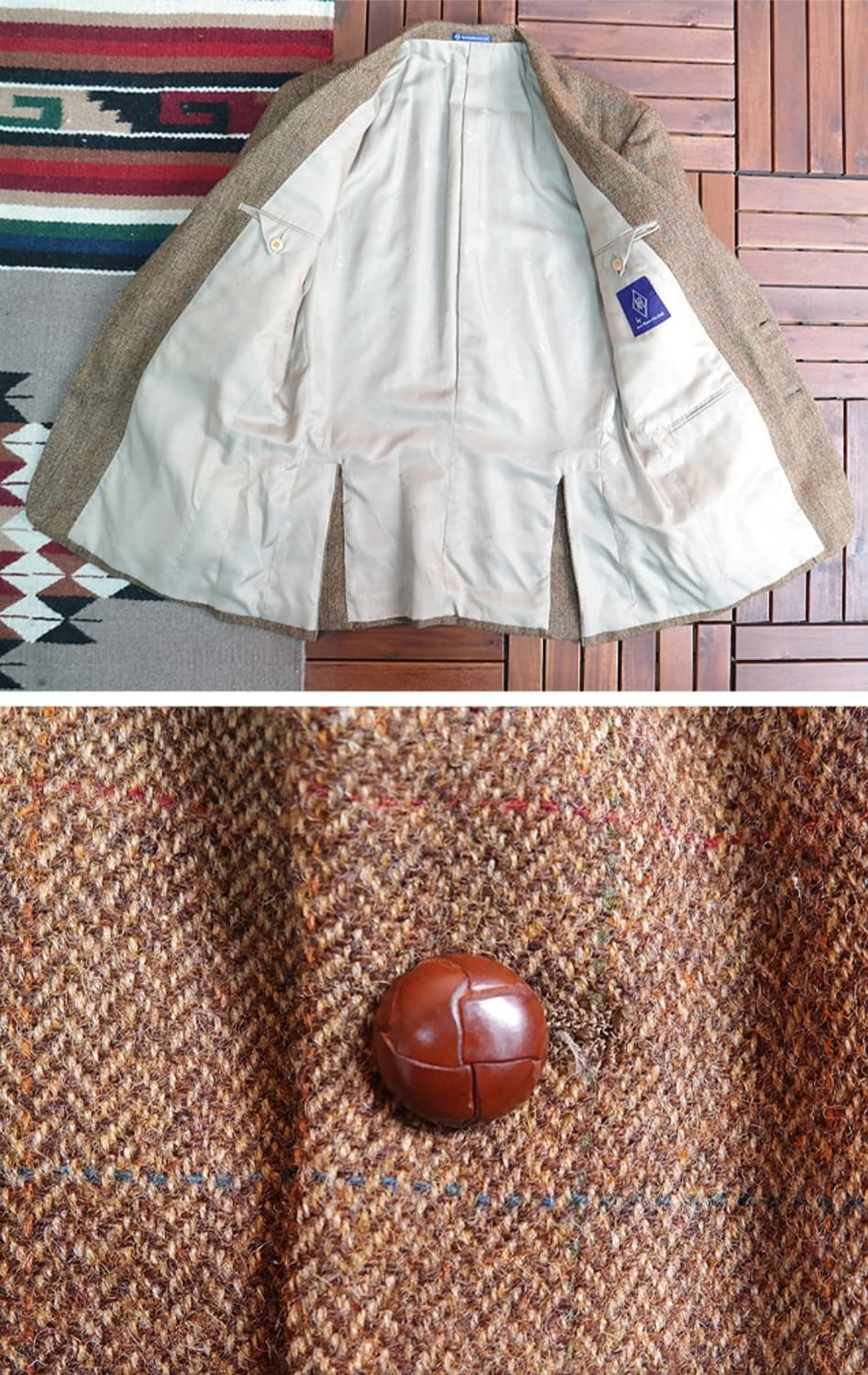 일본판 AVOM HOUSE 트위드&헤링본 헌팅자켓 L 상품이미지6