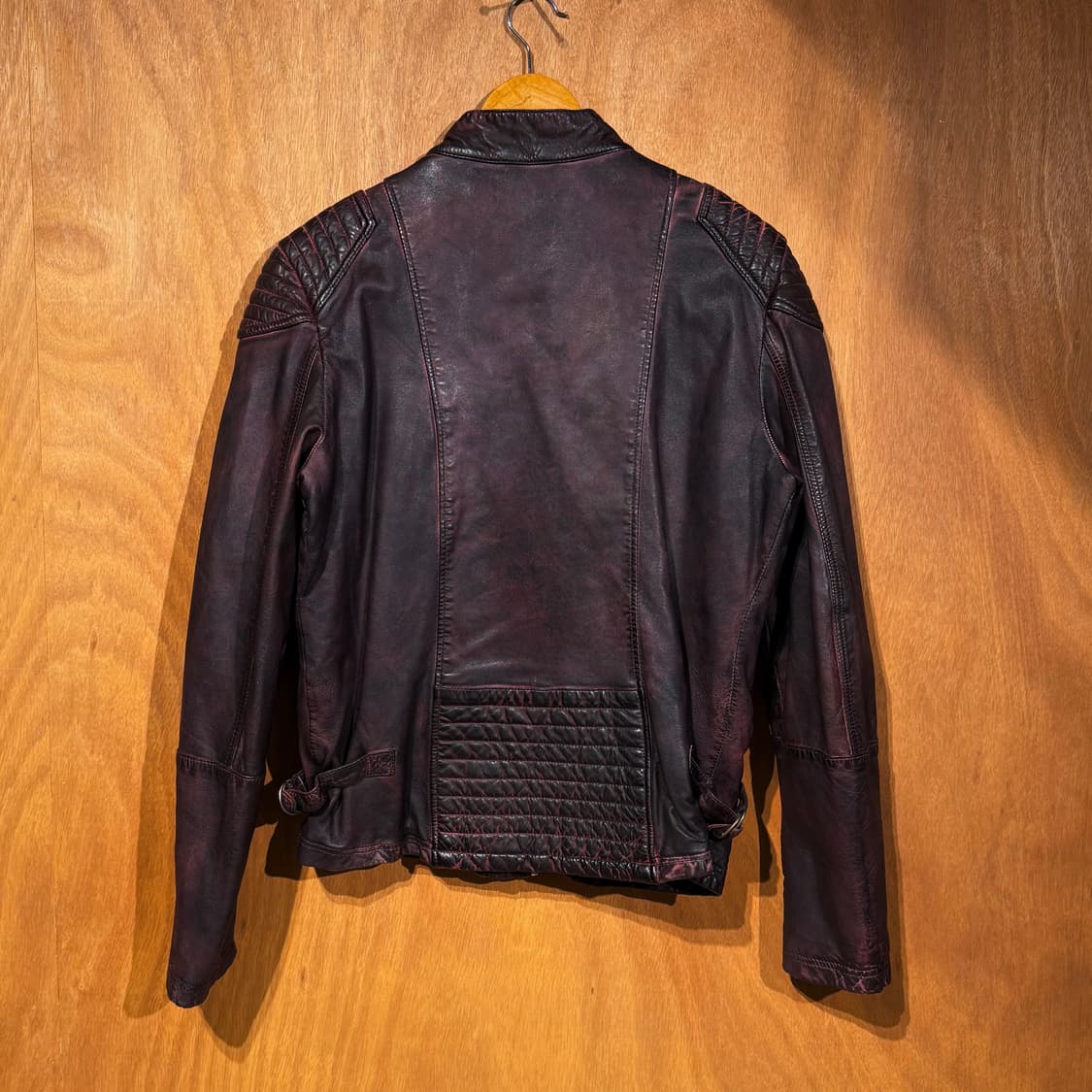 AUTARK 버건디 램스킨 라이더 자켓 L 양가죽 상품이미지6