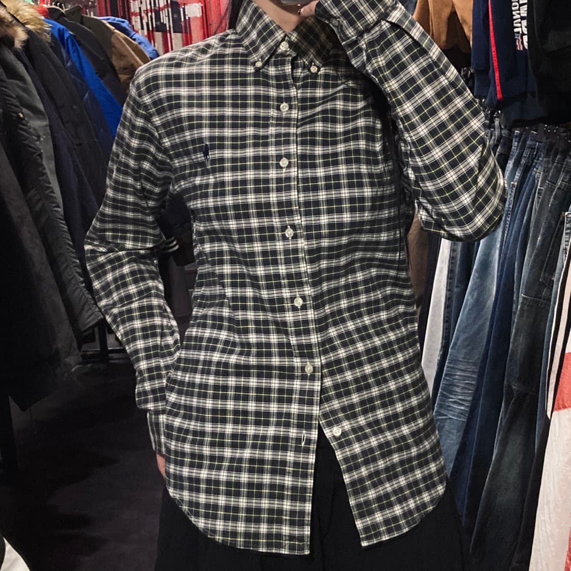 [IM] 폴로 랄프로렌 타탄 체크 블랙 옥스퍼드 셔츠 상품이미지1