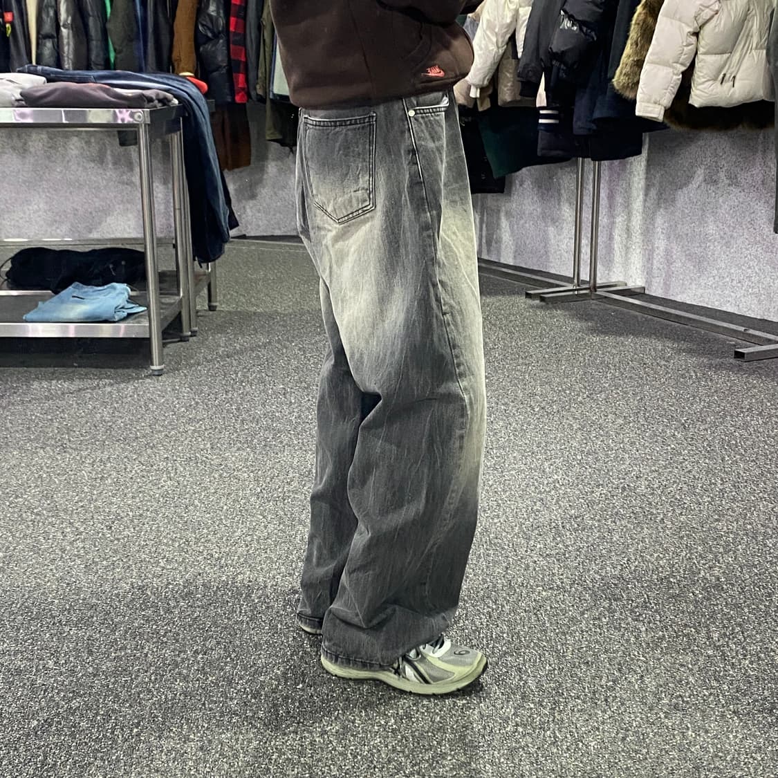 원원 빈티지 워싱 링클 흑청팬츠 B3148 상품이미지2