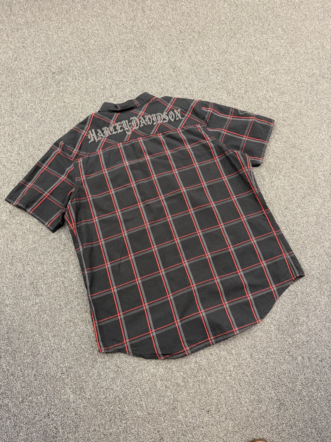 XL)할리데이비슨 빈티지 앤 프라이드 체크 포캣 반팔 셔츠 상품이미지5