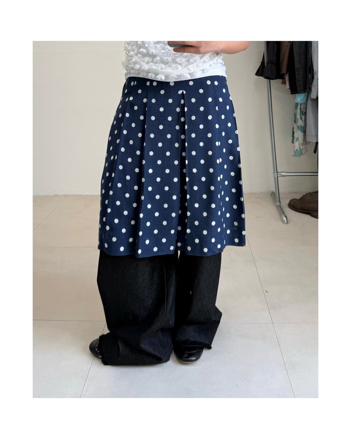 빈티지 도트 스커트 상품이미지1